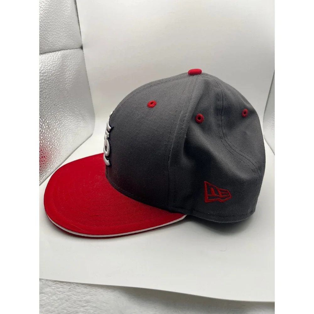New Era 59FIFTY St Louis Cardinals MLB Hat Grey Red Fitted 7 3/8 Flat Bill Cap